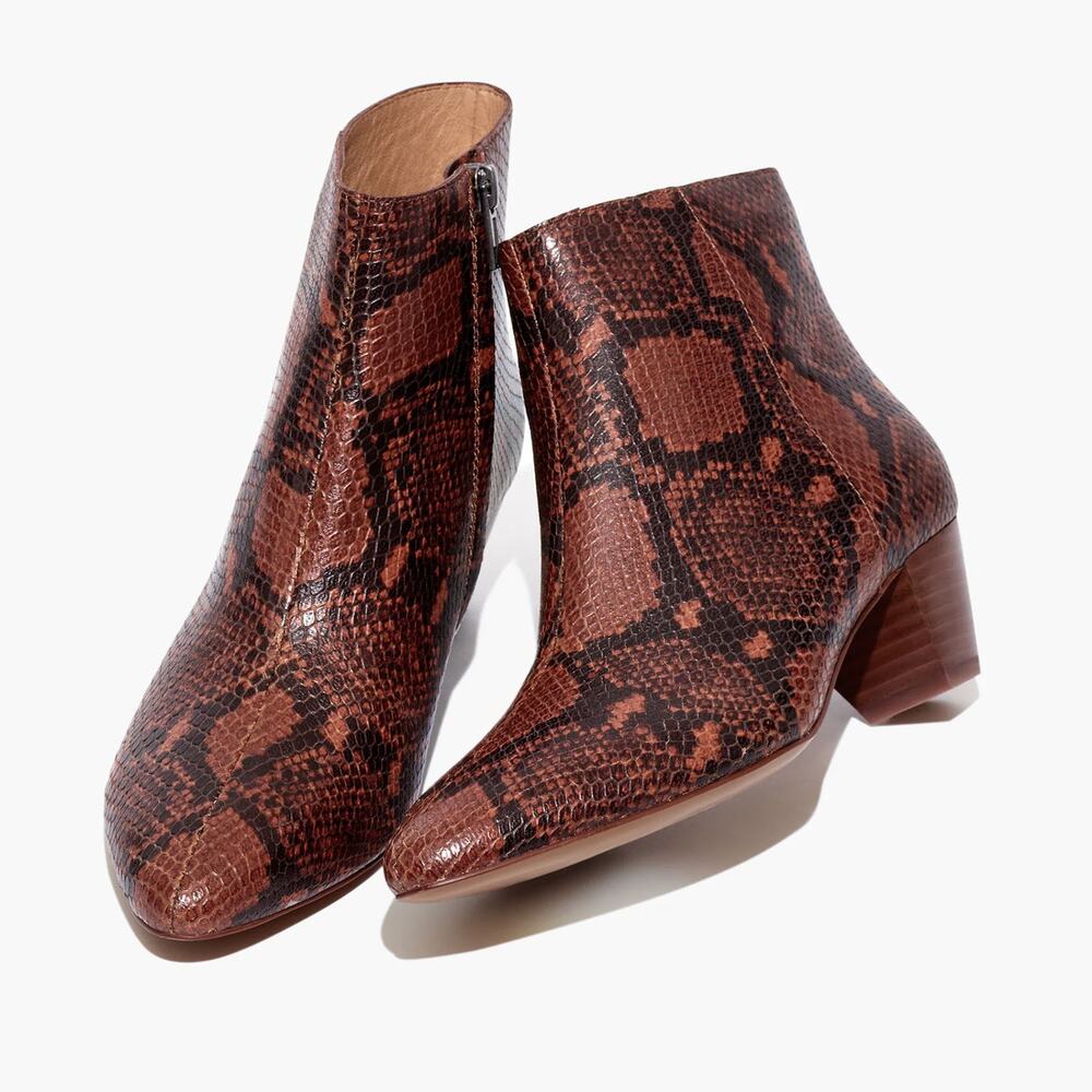 MADEWELL The Bea Boot in Snake Embossed Leather Sz 6.5 $218